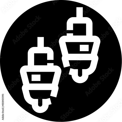 Spark plugs icon representing car engine ignition system