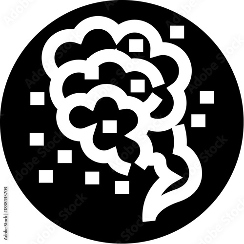 Brain with digital pixels representing memory loss concept
