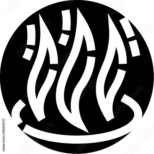 Onsen hot spring symbol icon black isolated