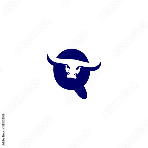 A bold bull head integrated into a stylized alphabet design. Perfect for fitness brands, steak restaurants, sports teams, and tough visual identities.