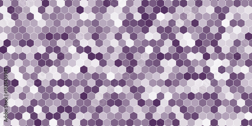 A seamless pattern of various shades of purple hexagons. The pattern creates a visually appealing and calming effect, with a soft and dreamy aesthetic.