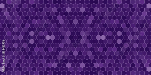 A seamless pattern of various shades of purple hexagons. The pattern creates a visually appealing and calming effect, with a soft and dreamy aesthetic.