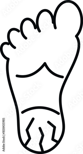 Human barefoot with heel problems needing skin care dermatology