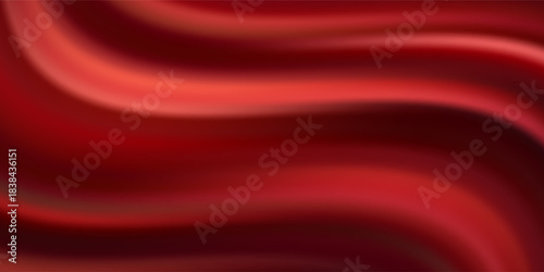 Luxury red satin smooth fabric background. Abstract background luxury red cloth or liquid wave or wavy folds of silk satin background. Red silky fabric. Decoration element for design.
