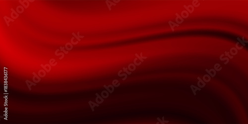 Luxury red satin smooth fabric background. Abstract background luxury red cloth or liquid wave or wavy folds of silk satin background. Red silky fabric. Decoration element for design.