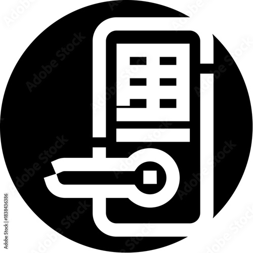 Smart door lock keypad digital access security icon