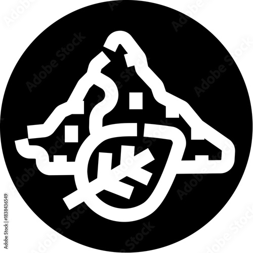 Landslide debris flow representing environmental disaster concept