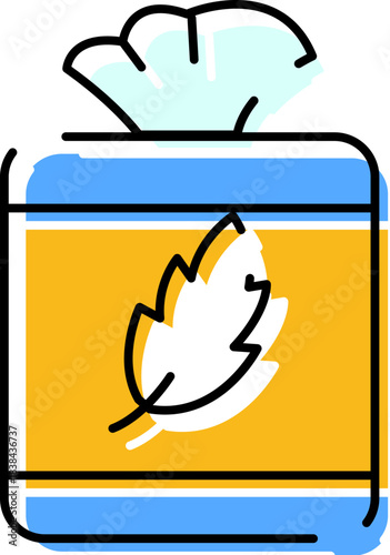 Wet wipes package icon representing cleansing and hygiene