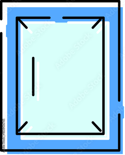 Window opening and closing abstract linear icon
