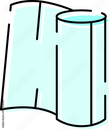 Unrolling scroll document vector icon illustration