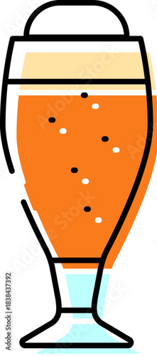 Beer glass with foam and bubbles celebrating freshness