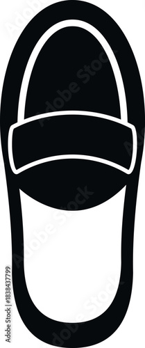 Loafer shoe vector icon in a simple flat black and white design