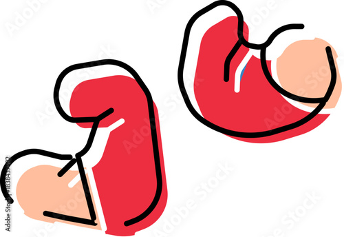 People curled up in fetal position abstract illustration