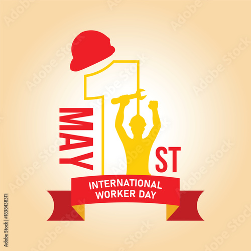 Worker Support Day Graphic with Dynamic Shapes
