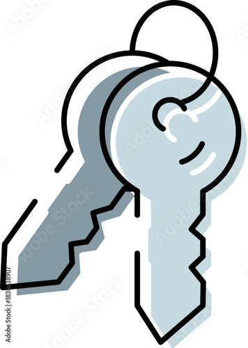 Keys on a keyring representing security and home access