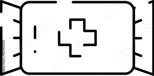 First aid kit emergency medical care outline icon