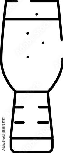 Beer glass line art icon fizzy drink