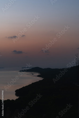 Coastal Silhouette at Sunset in Karimunjawa Islands, Indonesia