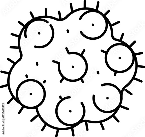 Pathogen virus causing disease and infection icon