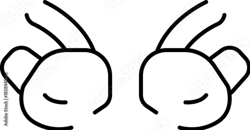 Closed eyes expression indicating sleep or tiredness