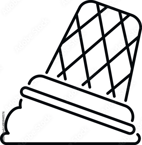 Ice cream cone fallen on the ground with dessert spilled out