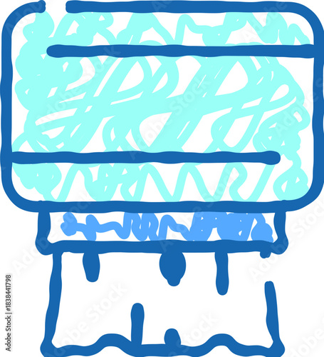 Water cooler doodle icon for hydration and office