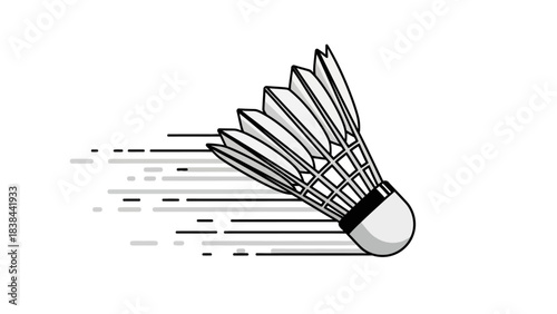 Dynamic Badminton Shuttlecock in Motion Vector Illustration