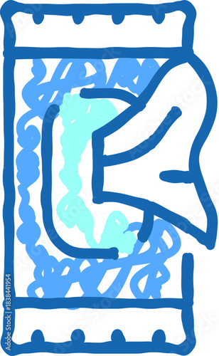 Wet wipe package with cleaning napkin icon art