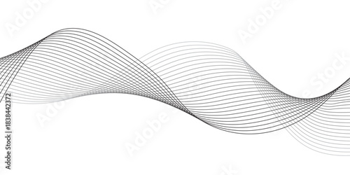 Abstract white and grey lines for website, banner and brochure, Curve flow motion illustration, wave line background.