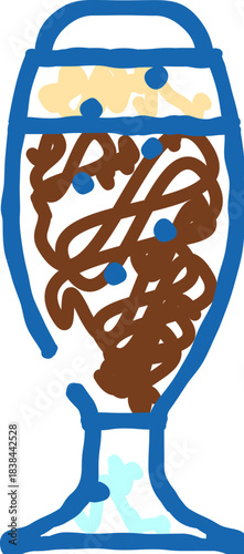 Hand drawn doodle sketch cola drink float