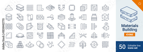 Materiel icons Pixel perfect. Iron, wood, product, ...