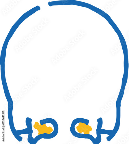 Swollen human lymph nodes and glands icon