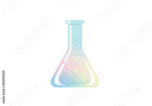 Erlenmeyer flask with subtle gradients.