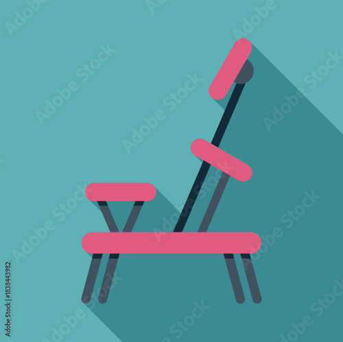 Massage chair vector icon representing relaxation and therapeutic spa treatment