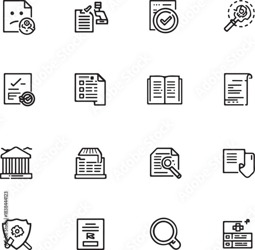 Compliance line editable icon set. Containing regulatory compliance, corporate governance, corporate governance, transparency regulations and more
