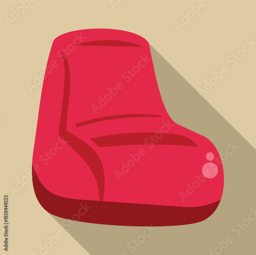 Red beanbag chair creating a comfortable and relaxing furniture icon