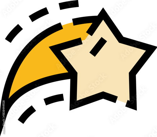 Shooting star concept line icon vector