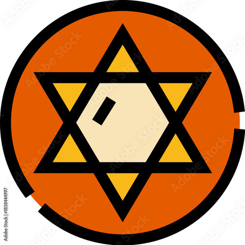 Star of david symbol depicting jewish religion