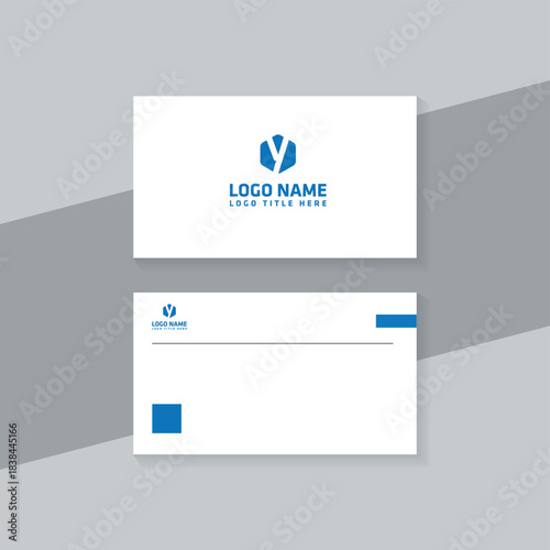Photo of business cards stack. Template for branding identity. Isolated with clipping path.