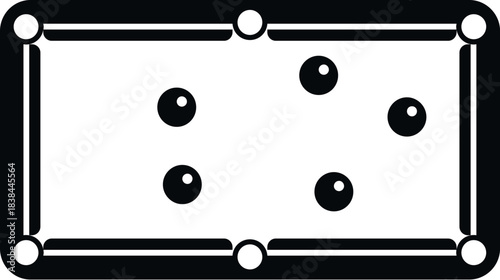 Billiard table with balls and pockets representing entertainment and sport