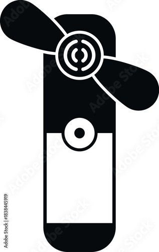 Portable handheld electric fan cooling appliance icon