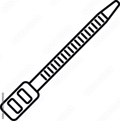 Cable tie line art icon displaying a plastic fastener for bundling wires