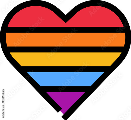 Rainbow heart representing lgbtq plus pride and equality concept
