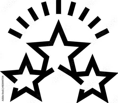 Three stars representing quality rating and customer review