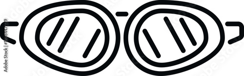 Swimming goggles outline icon for aquatic activities, diving, and pool sports