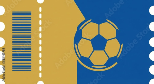 Golden Soccer Ticket Illustration A Symbol of Sports Entertainment and Fan Experience