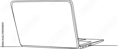 Continuous one line drawing of Laptop minimalist vector illustration. Editable stroke

