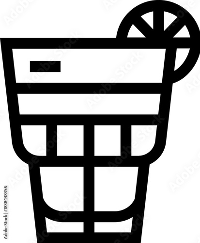 Refreshing cocktail drink with lime garnish icon design