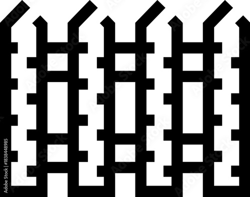 Security fence pixel art icon illustration