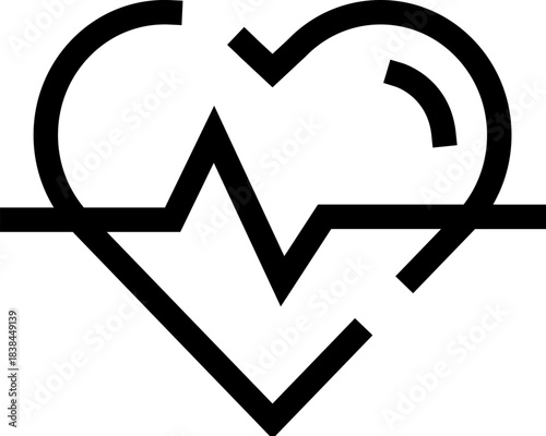 Heartbeat line art icon showing health monitoring